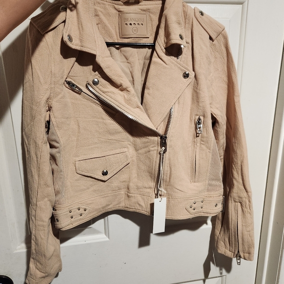 BLANKNYC Crepe Moto Beige Jacket NEW Punk Studded Grunge - Picture 3 of 8